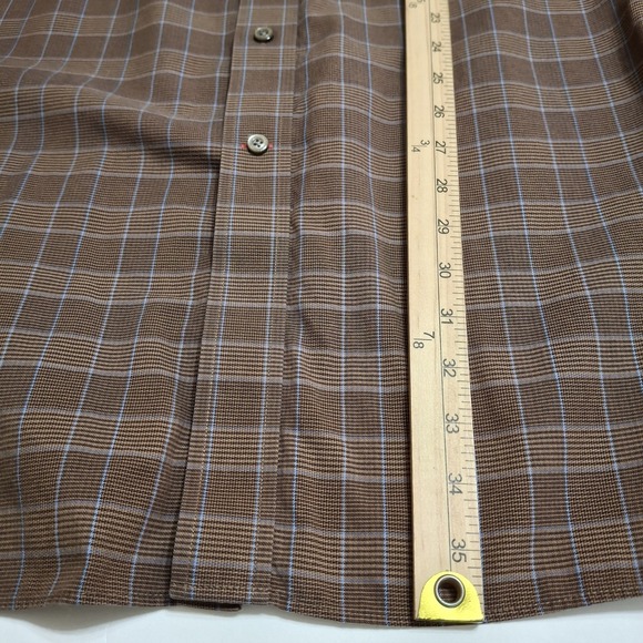 Daniel Cremieux Shirt Mens 3XT Tall Long Sleeve Button Down Cotton Brown Plaid - Picture 9 of 11